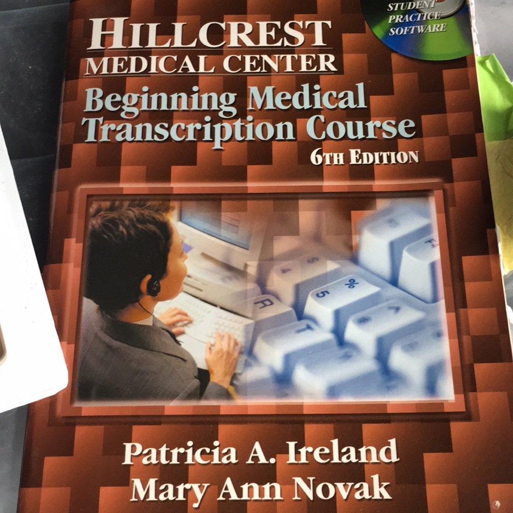 Medical transcription book and cassettes with dvd